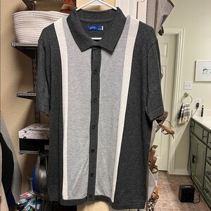 Apt. 9 Men's Black and Gray Colorblock Shirt